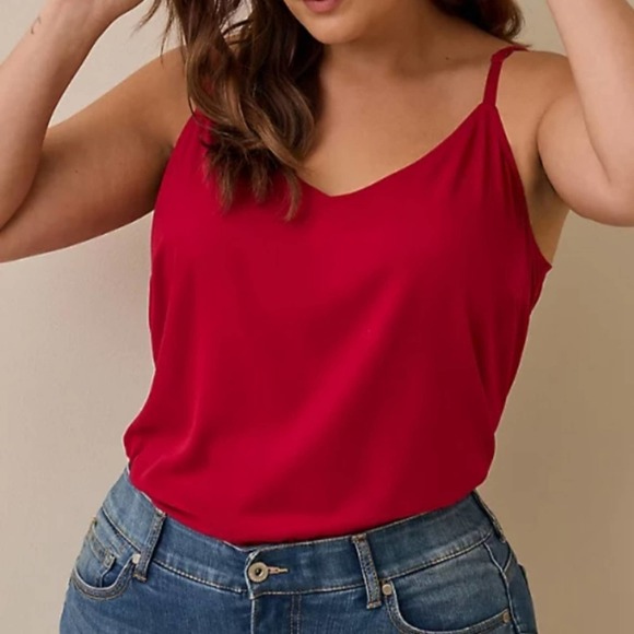 torrid Tops - TORRID 5X AVA STRETCH CHALLIS CAMI IN RED